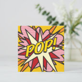 Moderne Kleurrijke Stripboek POP Kaart (Staand voorkant)