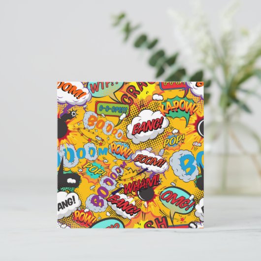 Moderne Kleurrijke Stripboek Uitingen Kaart (Staand voorkant)