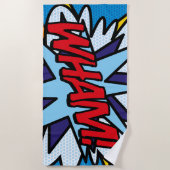 Moderne Kleurrijke Stripboek WHAM Strandlaken (Voorkant)