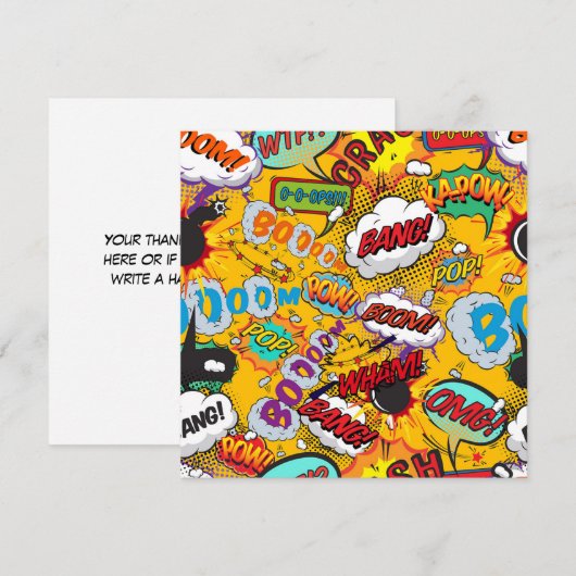 Moderne Kleurrijke Stripboekomslagen Kaart (Voorkant / Achterkant)