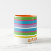 Moderne kleurrijke stripNAAM Preppy Fun Hip Tweekleurige Koffiemok (Center)