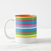 Moderne kleurrijke stripNAAM Preppy Fun Hip Tweekleurige Koffiemok (Links)