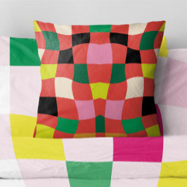 Moderne Kleurrijke Tartan Plaid Kerstmis Kussen