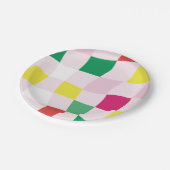 Moderne Kleurrijke Tartan Plaid Kerstmis Papieren Bordje (Gekanteld)