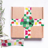 Moderne Kleurrijke Tartan Plaid Kerstmis Satijnen Lint