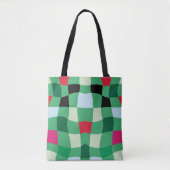 Moderne Kleurrijke Tartan Plaid Kerstmis Tote Bag (Voorkant)