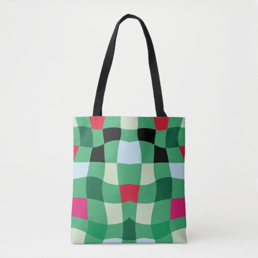 Moderne Kleurrijke Tartan Plaid Kerstmis Tote Bag (Voorkant)