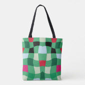 Moderne Kleurrijke Tartan Plaid Kerstmis Tote Bag (Achterkant)