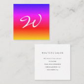 Moderne kleurrijke textielmonogram vierkante visitekaartje (Voorkant / Achterkant)