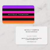 Moderne kleurrijke textuur met zwarte strepen visitekaartje (Voorkant / Achterkant)