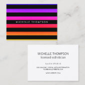 Moderne Kleurrijke Textuur met Zwarte Strepen Visitekaartje (Voorkant / Achterkant)