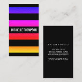 Moderne kleurrijke textuur met zwarte strepen visitekaartje (Voorkant / Achterkant)