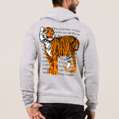 Moderne, kleurrijke tijgerafdrukken met tekst voor hoodie (Achterkant)