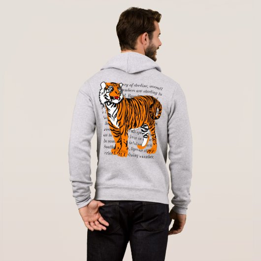 Moderne, kleurrijke tijgerafdrukken met tekst voor hoodie (Achterkant volledig)