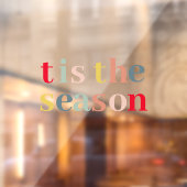 Moderne Kleurrijke Tis Het Seizoen Feestdagen Raamsticker (Vel 2)