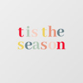 Moderne Kleurrijke Tis Het Seizoen Feestdagen Raamsticker (Vel)