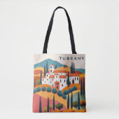 Moderne Kleurrijke Toscane Schilderij Italië Reize Tote Bag (Voorkant)