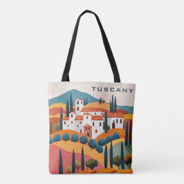 Moderne Kleurrijke Toscane Schilderij Italië Reize Tote Bag