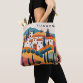 Moderne Kleurrijke Toscane Schilderij Italië Reize Tote Bag (Dichtbij)