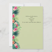Moderne kleurrijke tropische bloem pensioen partij kaart (Achterkant)