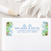 Moderne, kleurrijke tropische bloemen etiket (Insitu)