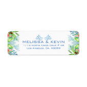 Moderne, kleurrijke tropische bloemen etiket (Voorkant)