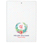 Moderne, kleurrijke tropische bloemen met een deuk klembord (Achterkant)