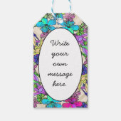 Moderne, kleurrijke tropische botanische patronen cadeaulabel (Voorkant)