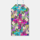 Moderne, kleurrijke tropische botanische patronen cadeaulabel (Achterkant)