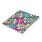 Moderne, kleurrijke tropische botanische patronen tegeltje (Zijkant)