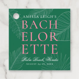 Moderne kleurrijke tropische palmbladeren Bachelor Bedankjes Labels