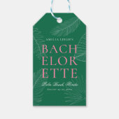 Moderne kleurrijke tropische palmbladeren Bachelor Cadeaulabel (Voorkant)