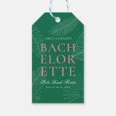 Moderne kleurrijke tropische palmbladeren Bachelor Cadeaulabel (Achterkant)