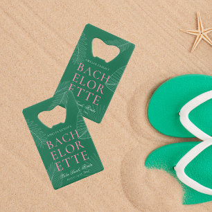 Moderne kleurrijke tropische palmbladeren Bachelor Creditkaart Flessenopener