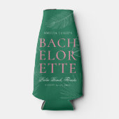 Moderne kleurrijke tropische palmbladeren Bachelor Flesjeskoeler (Voorkant)