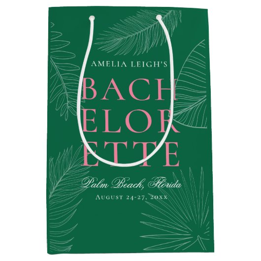 Moderne kleurrijke tropische palmbladeren Bachelor Medium Cadeauzakje (Voorkant)