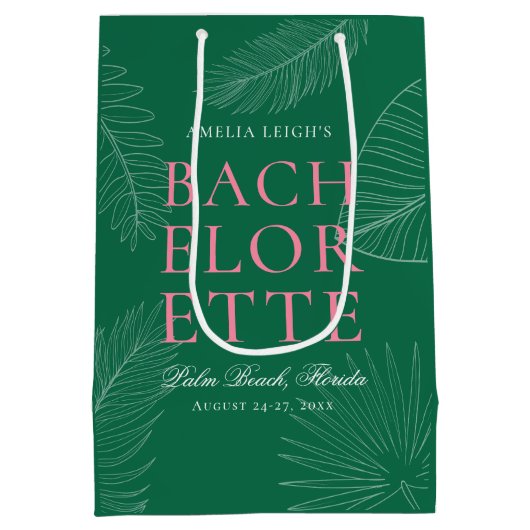 Moderne kleurrijke tropische palmbladeren Bachelor Medium Cadeauzakje (Achterkant)
