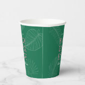 Moderne kleurrijke tropische palmbladeren Bachelor Papieren Bekers (Rechts)