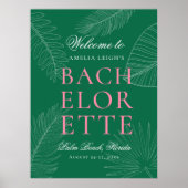 Moderne kleurrijke tropische palmbladeren Bachelor Poster (Voorkant)