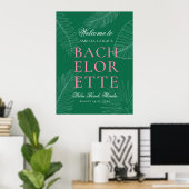 Moderne kleurrijke tropische palmbladeren Bachelor Poster (Thuiskantoor)