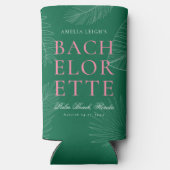 Moderne kleurrijke tropische palmbladeren Bachelor Seltzer Blikjeskoeler (Achterkant)