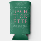 Moderne kleurrijke tropische palmbladeren Bachelor Seltzer Blikjeskoeler (Voorkant)