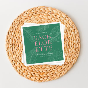 Moderne kleurrijke tropische palmbladeren Bachelor Servet