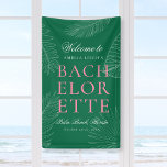 Moderne kleurrijke tropische palmbladeren Bachelor Spandoek<br><div class="desc">Introductie van onze moderne kleurrijke tropische palmbladeren suite, een levendige en stijlvolle keuze voor koppels die op zoek zijn naar een eigentijds en tropisch thema voor hun speciale dag. Deze suite omvat een scala aan essentiële huwelijksbriefpapier, inclusief uitnodigingen, RSVP-kaarten, save-the-date-kaarten en bedankkaarten, allemaal versierd met prachtige palmblad design die een...</div>