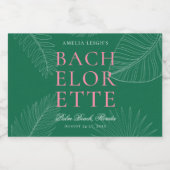 Moderne kleurrijke tropische palmbladeren Bachelor Sparkling Wijnetiket (Enkel label)