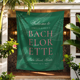 Moderne Kleurrijke Tropische Palmbladeren Bachelor Wandkleed