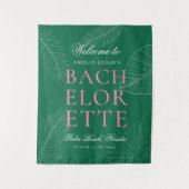 Moderne Kleurrijke Tropische Palmbladeren Bachelor Wandkleed (Voorkant)