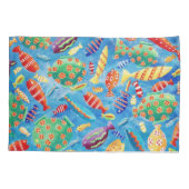 Moderne Kleurrijke Tropische Vissen Kussensloop (Achterkant)