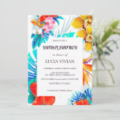 Moderne, kleurrijke, tropische witte basis Vrijgez Kaart (Staand voorkant)