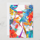 Moderne, kleurrijke, tropische witte basis Vrijgez Kaart (Achterkant)
